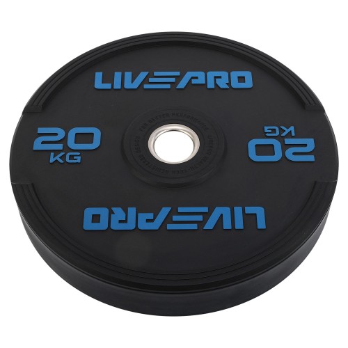 Бамперний диск гумовий LiveUp ø50.5мм, 20кг, чорний, код: LP8331-20 Бамперний диск гумовий LiveUp ø50.5мм, 20кг, чорний, код: LP8331-20