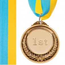 Медаль спортивна зі стрічкою PlayGame Fame золота, код: C-3042_G