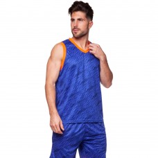 Форма баскетбольна чоловіча PlayGame Lingo Camo 5XL (ріст 185-190), синій-помаранчевий, код: LD-8003_5XLBLOR