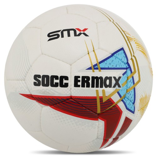 М"яч футбольний професійний Soccermax Hybrid №5 PU, білий-червоний, код: FB-4190_WR