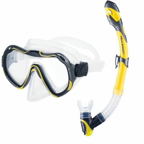 Набір маска і трубка Aqua SpeedJava + Elba, жовтий, код: 5908217682062