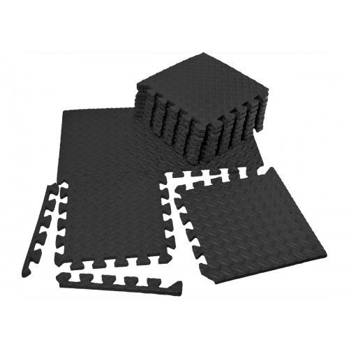 Татамі мат (хвіст ластівки) EasyFit 8 шт, 300х300х10мм, чорний, код: EF-1950-30-BK