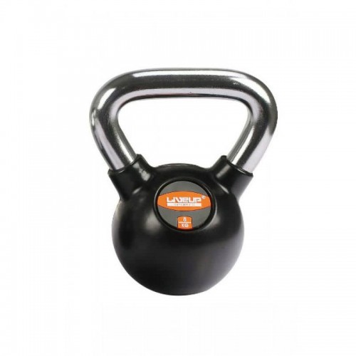 Гиря LiveUp Rubber Kettel Dumbell 8 кг, чорний, код: 6951376139730 Гиря LiveUp Rubber Kettel Dumbell 8 кг, чорний, код: 6951376139730