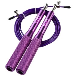 Скакалка швидкісна на підшипниках WCG з алюмінієвими ручками 2500 мм, фіолетовий, код: W-065-IF