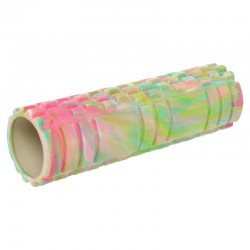 Ролер масажний циліндр (ролик мфр) FitGo Grid Combi Roller, 450x130 мм, салатовий-рожевий, код: FI-9373_LGP