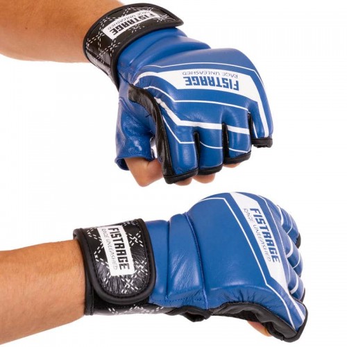 Рукавиці для змішаних єдиноборств MMA Fistrage M, синій, код: VL-4296_MBL