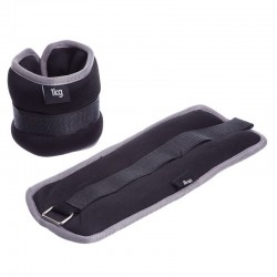 Обважнювачі-манжети для рук і ніг FitGo 2x1 кг, чорний-сірий, код: FI-1303-2_BKGR