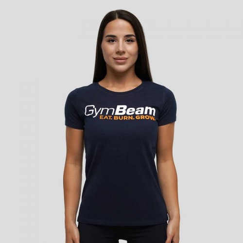 Футболка жіноча GymBeam Clothing Grow T-shirt Navy L, темно-синій, код: 221914-GB