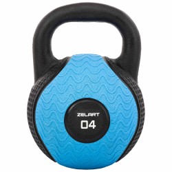 Гиря тренувальна цільна гумова Zelart 4кг, чорний, код: TA-4757-4 Гиря тренувальна цільна гумова Zelart 4кг, чорний, код: TA-4757-4