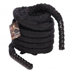 Канат для кроссфіта в захисному рукаві Zelart Battle Rope 12000х38 мм, чорний, код: FI-5719-12