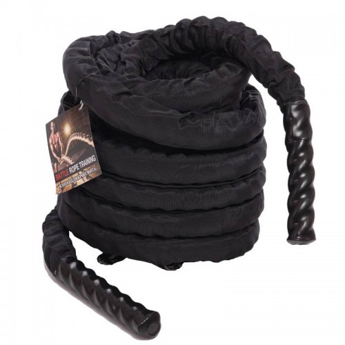 Канат для кроссфіта в захисному рукаві Zelart Battle Rope 12000х38 мм, чорний, код: FI-5719-12