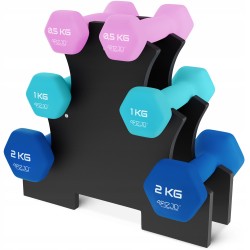 Набір гантелей вінілових 4Fizjo Classic 7 кг зі стійкою, код: P-5905973403221 Набір гантелей вінілових 4Fizjo Classic 7 кг зі стійкою, код: P-5905973403221