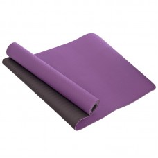 Килимок для фітнесу та йоги FitGo 6 мм фіолетовий-чорний, код: FI-3046_VBK