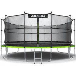 Батут Zipro Jump Pro 16FT (4960 мм) з внутрішньою сіткою, чорний-салатовий, код: 5902659840707-IN