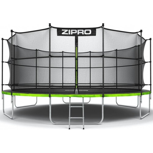Батут Zipro Jump Pro 16FT (4960 мм) з внутрішньою сіткою, чорний-салатовий, код: 5902659840707-IN Батут Zipro Jump Pro 16FT (4960 мм) з внутрішньою сіткою, чорний-салатовий, код: 5902659840707-IN