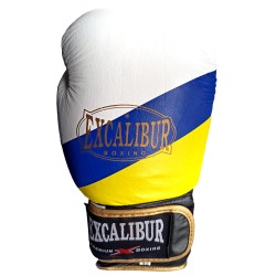 Боксерські рукавички Excalibur Ukraine Flag 12 унцій, чорний/жовтий/синій, код: 8070-03/12-IA