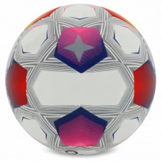 М"яч футбольний PlayGame №5, білий-синій-помаранчевий, код: FB-9825_OR