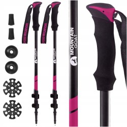 Трекінгові палиці Mountain Goat Peak+ 65-135 см, чорний-рожевий, код: P-5905973404648