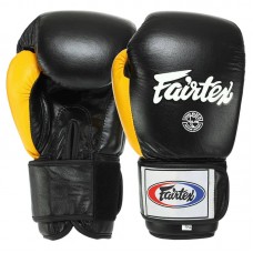 Рукавички боксерські Fartex шкіра, 10oz, чорний-жовтий, код: FTX065_10BKY