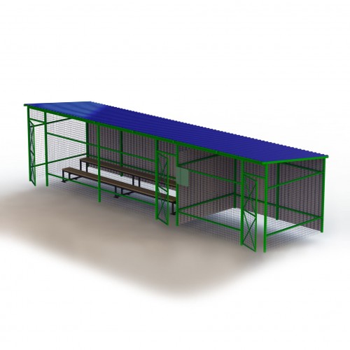 Лавка запасних із госпблоком Brustyle 10000х2790х2550 мм, код: SG442 Лавка запасних із госпблоком Brustyle 10000х2790х2550 мм, код: SG442