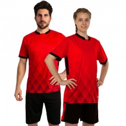 Футбольна форма PlayGame Lozenge 3XL (52-54), червоний-чорний, код: CO-06_3XLRBK