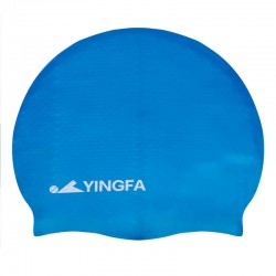 Шапочка для плавання силіконова для дорослих Yingfa синій-білий, код: C0068_BLW