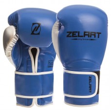 Рукавички боксерські Zelart PU 10 унцій, синій-срібний, код: BO-1384_10_BLGR-S52