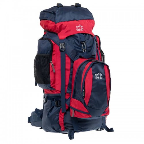 Рюкзак туристичний Camping Color Life 2в1 90+10л, червоний-синій, код: 159_RBL