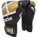 Боксерські рукавиці RDX F7 Ego 12 унцій, чорний-золотий, код: BGR-F7BGL-12oz