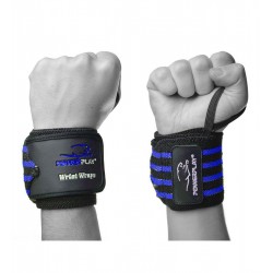 Кистьові бинти PowerPlay Gym WristT Wraps 450 мм, чорний-синій, код: PP_3081_Blue