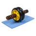 Ролик для пресу подвійний EasyFit з килимком, жовтий, код: EF-1352-Y-EF