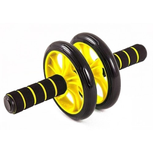 Ролик для пресу подвійний EasyFit з килимком, жовтий, код: EF-1352-Y-EF