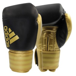Боксерські рукавички Adidas Hybrid 200, 18oz, чорний-золотий, код: 15585-528