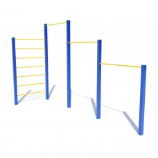 Турнік потрійний зі шведською стінкою Miros, код: DIO647.1 Турнік потрійний зі шведською стінкою Miros, код: DIO647.1