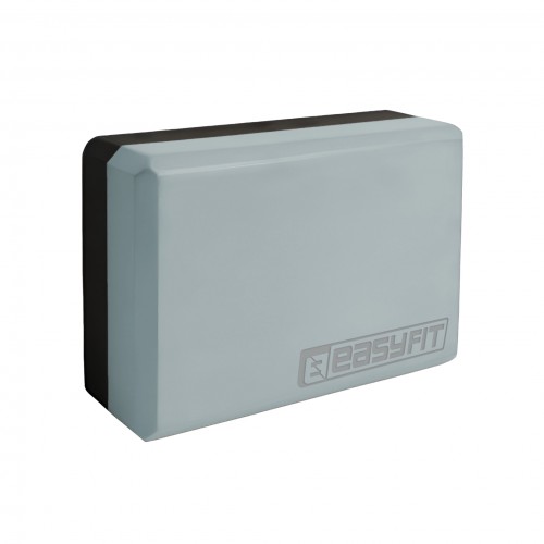 Блок для йоги EasyFit Polarity (stone) сірий-чорний, код: EF-1821-GYBK-EF