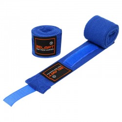Бинти боксерські Zelart 2шт, 4м, синій, код: BO-3619-4_BL