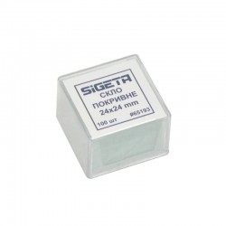 Покривне скло Sigeta 24x24 мм (100 шт.), код: 65193-DB