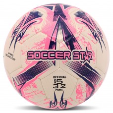М"яч футбольний Hybrid Soccer Star To-Town №5 PU, білий-рожевий, код: FB-4517-S52
