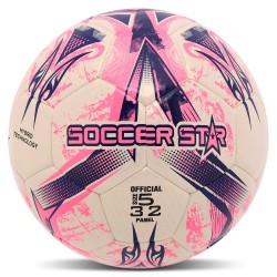 М"яч футбольний Hybrid Soccer Star To-Town №5 PU, білий-рожевий, код: FB-4517-S52