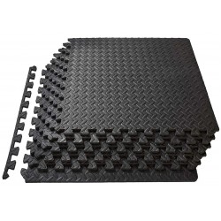 Татамі мат EasyFit SwallowTail пазл хвіст ластівки з бортиком 600х600х10 мм, чорний, код: EF-1950-EF
