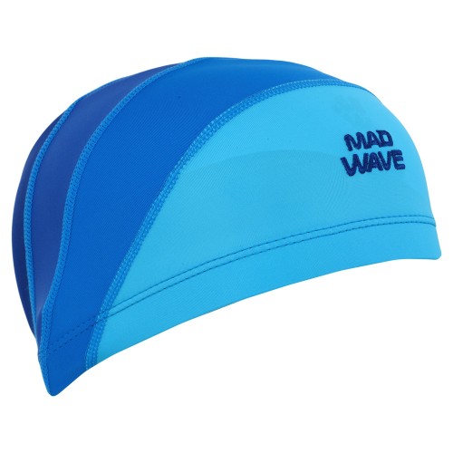 Шапочка для плавання текстильна на довге волосся юніорська MadWave Long Hairs Junior блакитний-синій, код: M052102