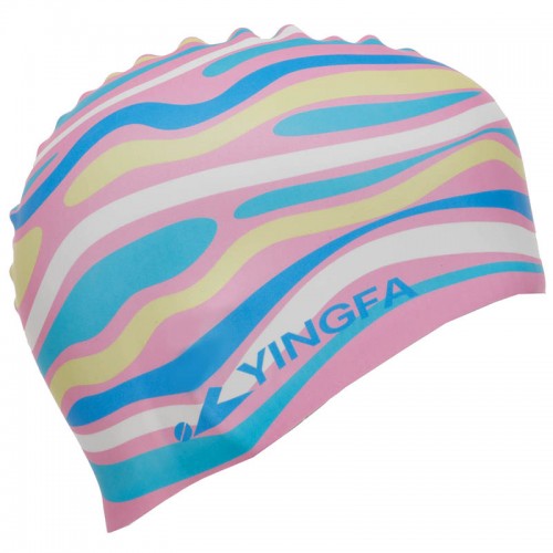 Шапочка для плавання Yingfa, блакитний-рожевий, код: C0080_NP
