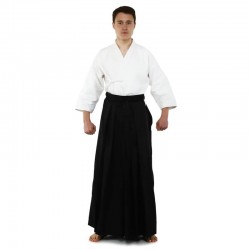 Одяг для Kendo, Iaido Aikido тренерувальний костюм Кендо, топи кендоги шани Хакама FitGo, розмір 2 (зріст 155-160см), білий-чорний, код: CO-8873_2