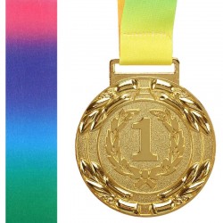 Медаль спортивна зі стрічкою PlayGame Laurel золото, код: C-6209_G