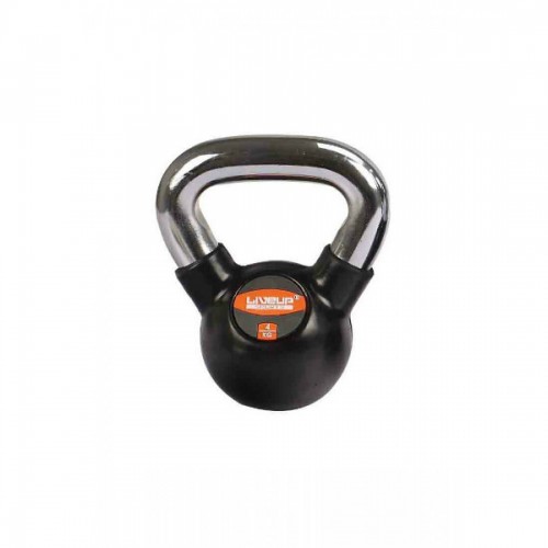 Гиря LiveUp Rubber Kettel Dumbell 4 кг, чорний, код: 6951376139600