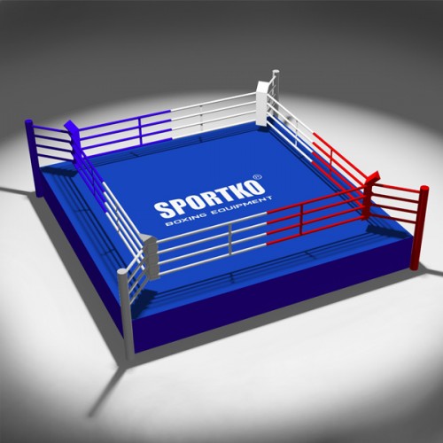 Боксерський ринг професійний Sportko 6х6х0,6м канати 5х5м, код: 4572-SK