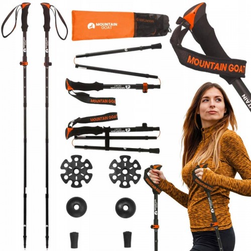Трекінгові палиці Mountain Pro+ 43-130 см, чорний-помаранчевий, код: P-5907739318251