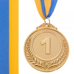 Медаль спортивна зі стрічкою PlayGame Fame золотий, код: C-3968_G