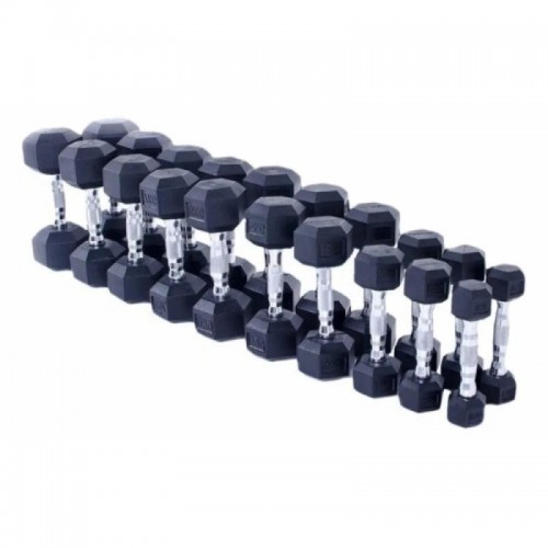 Гантельний ряд Tunturi Rubber Dumbbells Set 1-10 кг (10 пар) 110 кг, код: 14TUSCL180