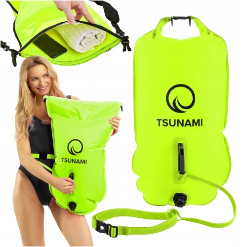 Буй для плавання Tsunami надувний 2 в 1, 560x240x220 мм, жовтий, код: P-5907739314024 Буй для плавання Tsunami надувний 2 в 1, 560x240x220 мм, жовтий, код: P-5907739314024